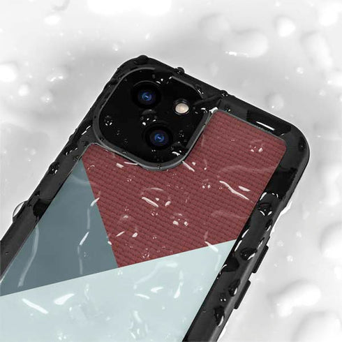 Marsala Triangle Shapes iPhone 15 Waterproof Case